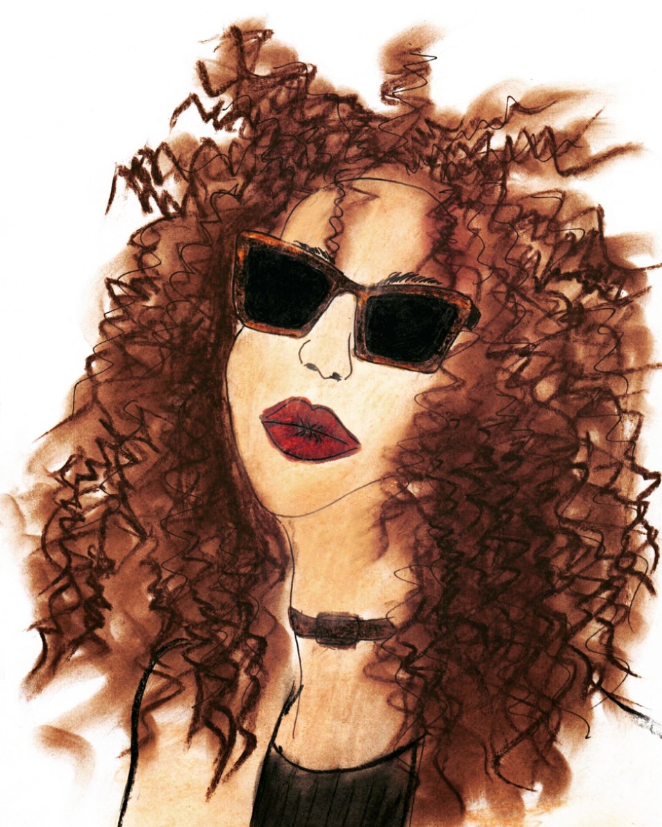 Невероятные кудри .. #sketh of <a href="/Coach/">Coach</a>  #fashionillustration #sketch #drawn #coachsping2017 #shadesofcoach  #myart  #girl  #lovethis