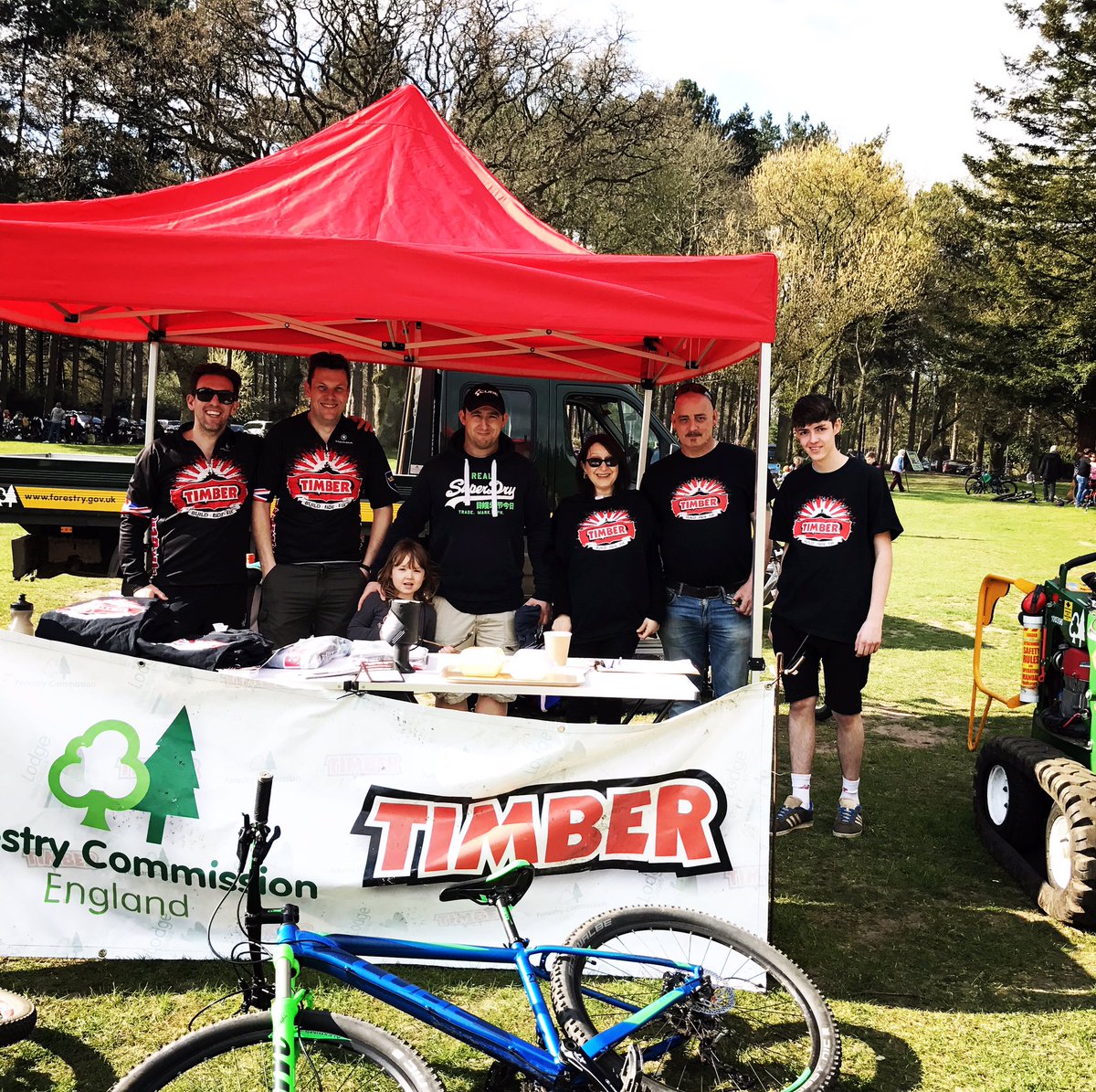 PMGretton's tweet photo. @timbermtb Represents at High Lodge's discovery day #timbermtb #highlodge #trailbuilders https://t.co/DQu2ofVSMd