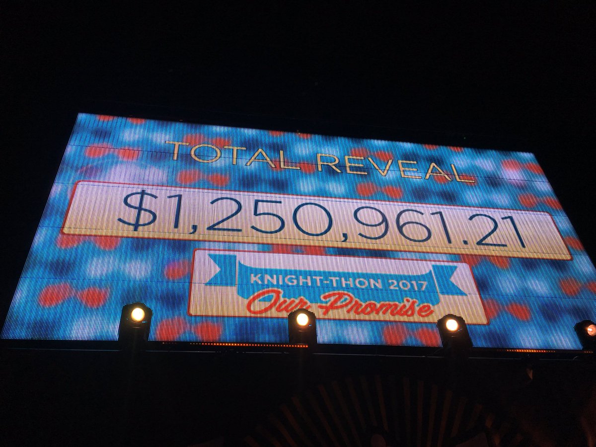 KnightThonUCF's tweet photo. This is the moment every single #KTPromise has built to. This is your total. #KT2017 https://t.co/MOn8UiG4gO