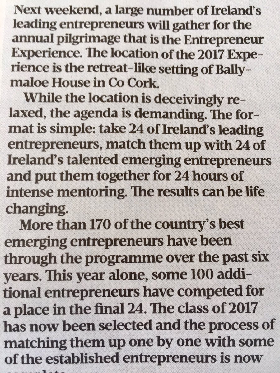 UpDateEoin's tweet photo. Great piece in @sundaybusiness about next week's @CorkBIC Entrepreneur Experience with insight from event Captain @BroadlakePete #EntExp24 https://t.co/ZVPE9k1Sfl