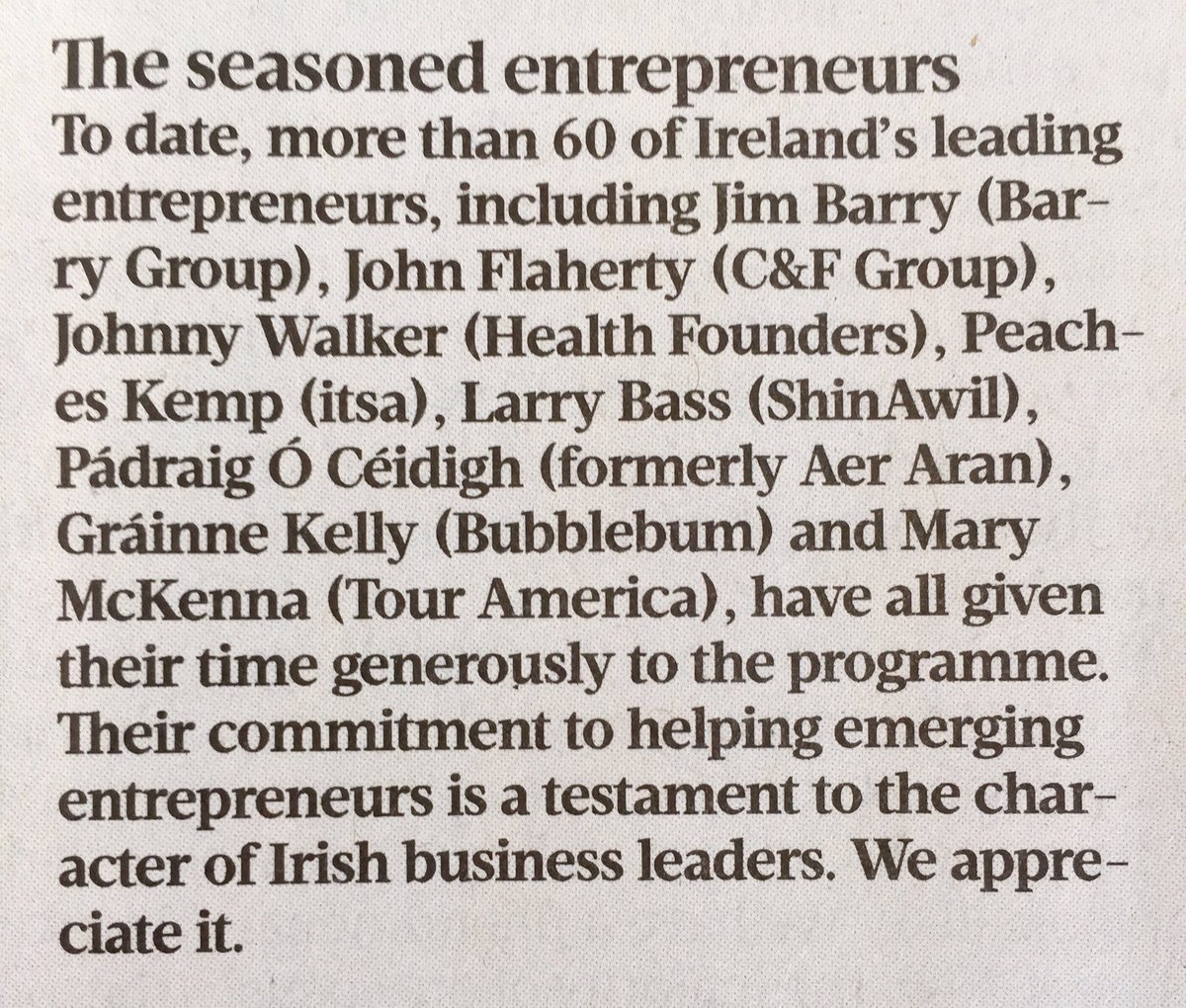 UpDateEoin's tweet photo. Great piece in @sundaybusiness about next week's @CorkBIC Entrepreneur Experience with insight from event Captain @BroadlakePete #EntExp24 https://t.co/ZVPE9k1Sfl