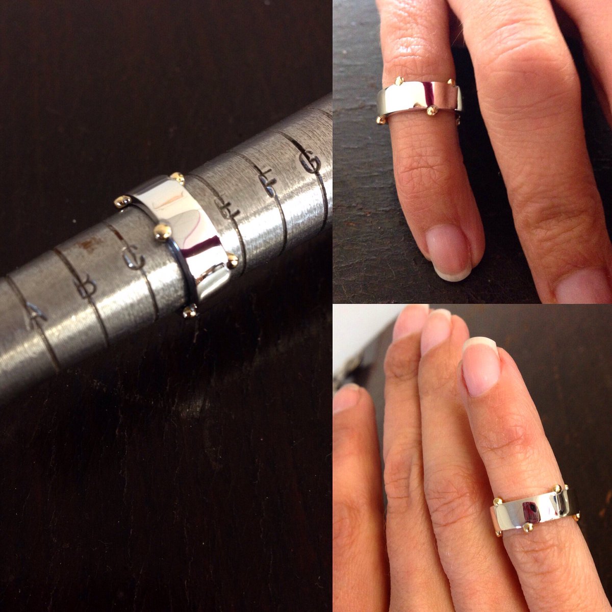 PinkDesign2007's tweet photo. Omg it's so cute ! Never made such a small Dot ring before #specialorder #silver #18ctgold #ring #handmade #Sheffield #jewellery https://t.co/FuE8oJ0JrI