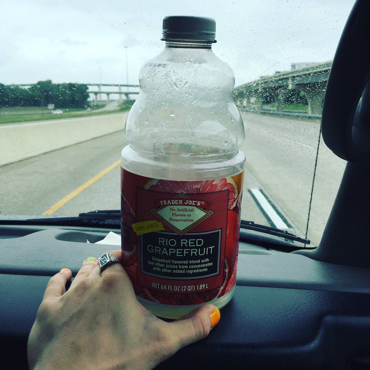 thefameriot's tweet photo. What do y'all think this is for...?;) #tour #longdrives #roadtrip #riored #traderjoes #grapefruitjuice #weewee https://t.co/3YkFtYzec3