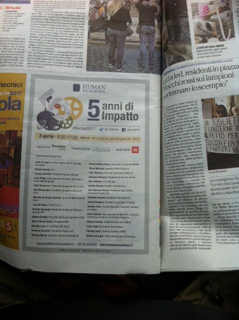 HUMANFdn's tweet photo. Oggi su @repubblica i protagonisti di Human Foundation: 5 anni di impatto #3aprile #Human2017 #StayHuman https://t.co/PRJ5Htn6pt https://t.co/N7cJzYFeUd