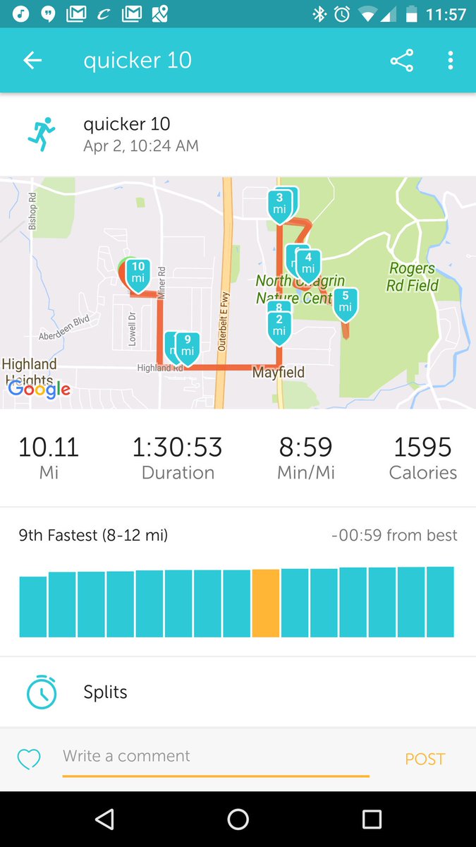 grrvin's tweet photo. Amazing running weather this AM. Slowly upping the pace for the #CleHalf. https://t.co/D2cRLMzG5g