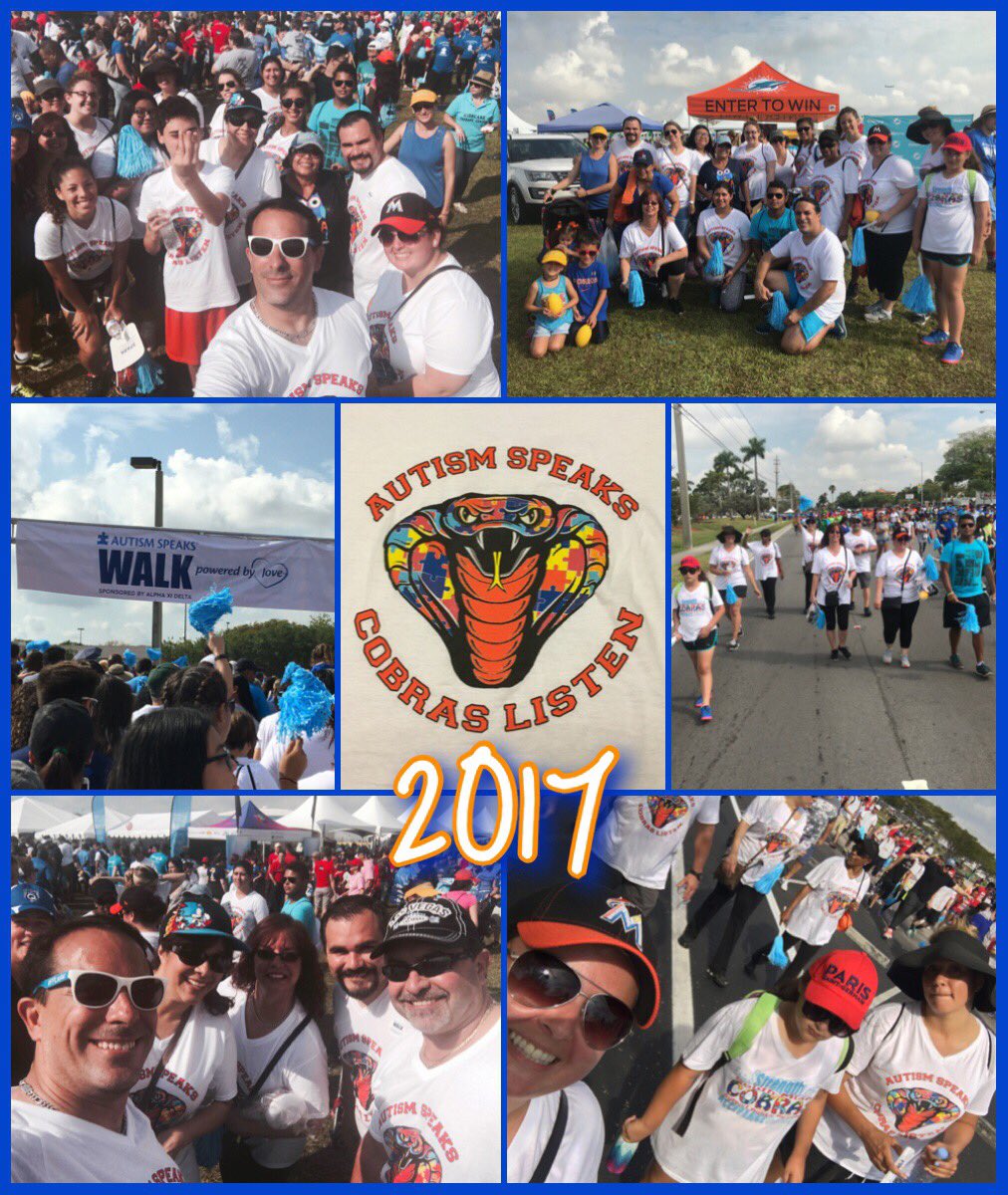 SMSHCobras's tweet photo. South Miami Cobras walking for Autism this morning at the Autism Speaks Walk. @MDCPS @MDCPSCentral @SPEDOutreach #ford4autism https://t.co/IMoF7NdK3M
