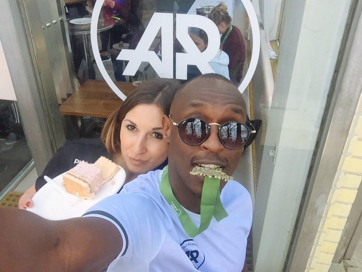 iamkennysang's tweet photo. A medal & cake for my first ever Half Marathon. What an ecstatic feeling it was 🥇🎉🎉#callingallrunners @adidasGroupJobs #berlinhalf https://t.co/GxvuxLH3zU