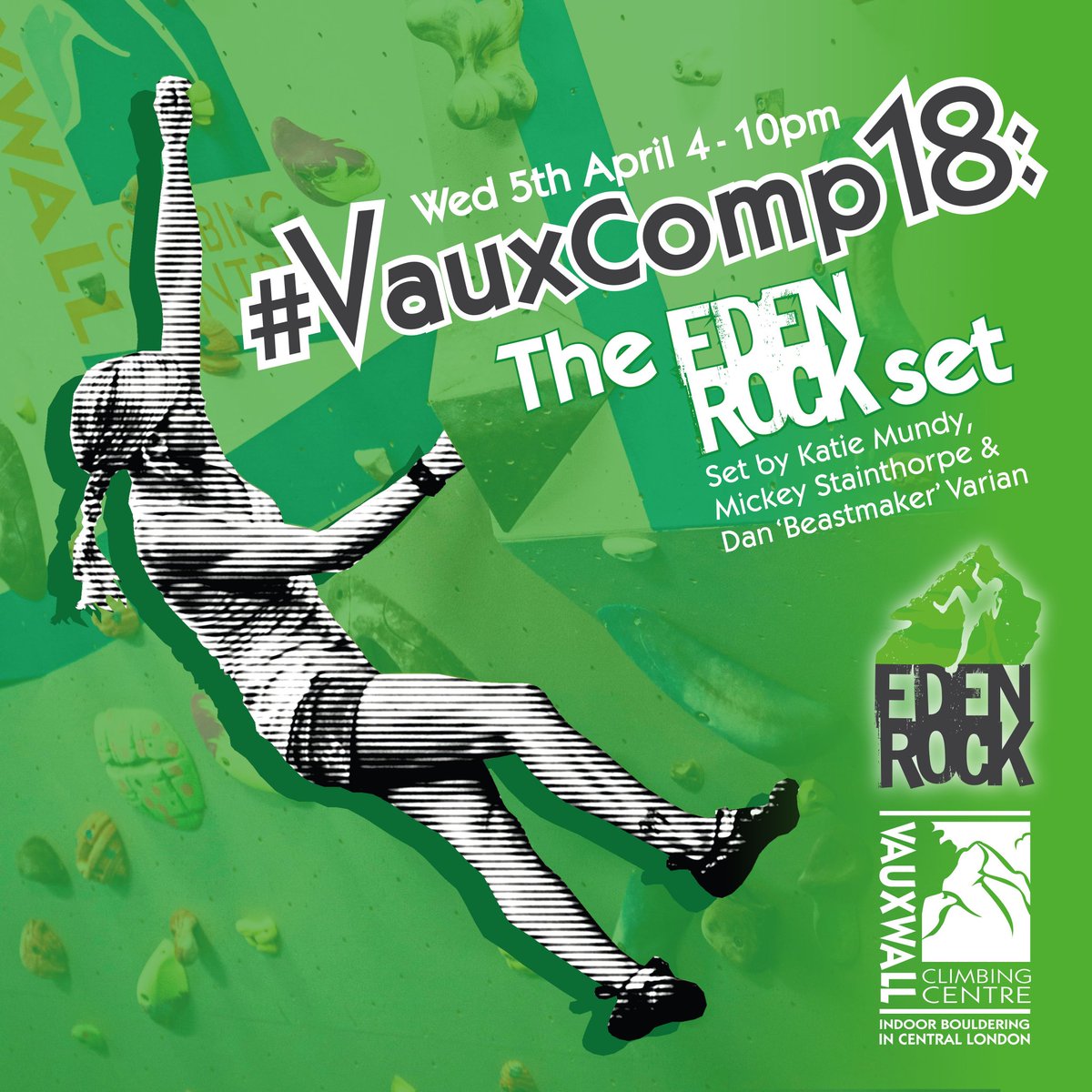 LDNClimbing's tweet photo. It's #VauxComp time this Weds. setting by the @EdenRockClimbin team #FunComp and #VauxComp. 60 fresh northern blocs to test you all! 🙊 https://t.co/2ThlhdlFUD