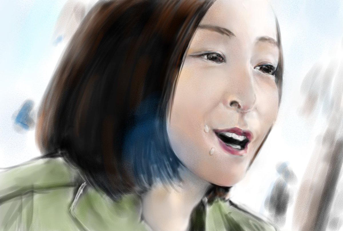 Emi Pa Twitter 食べる人と言う事で 映画 モテキ のワンシーン 朝から気持ち良く牛丼を食べる麻生久美子さんがとても可愛い Ch 写真模写です D ごちそうさまも添えて ﾉ 食べる人