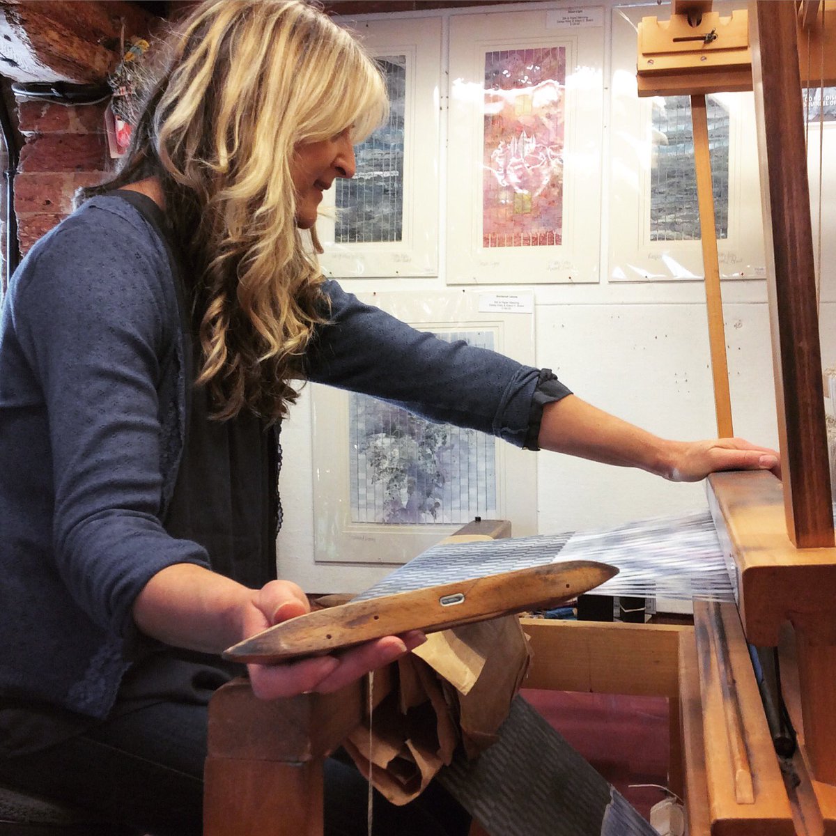 WalfordMill's tweet photo. Walford Mill brings you the A-Z of the Mill! D is for Debby; our on site maker @DebbyKirbySilk weaves silken dreams https://t.co/g4qHtyG8Zi