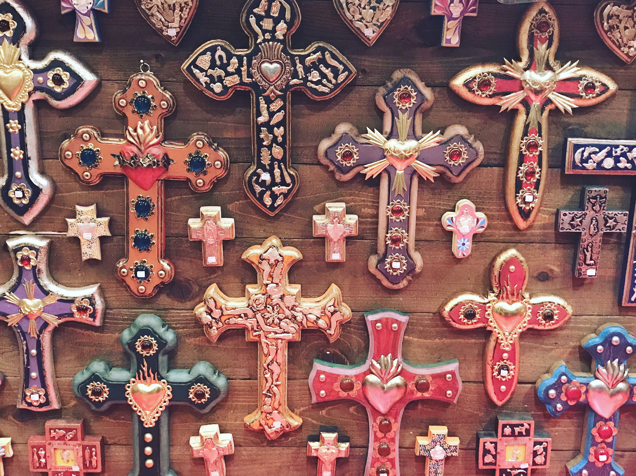 新作続 メキシコ雑貨 インテリア 壁掛け 十字架 クロス