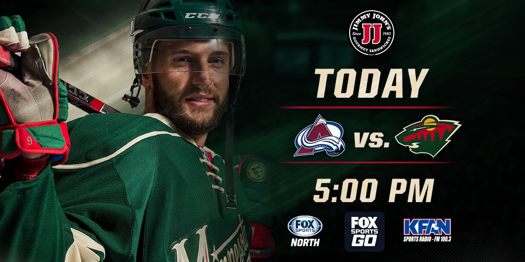 mnwild's tweet photo. Another game today! #mnwild hosts #avs.
π 5 p.m. |πΊ@fsnorth | π» @KFAN1003 | π₯ #FOXSportsGO | π±#COLvsMIN, #FreakyFastGameDay https://t.co/KLXK7D8XEV
