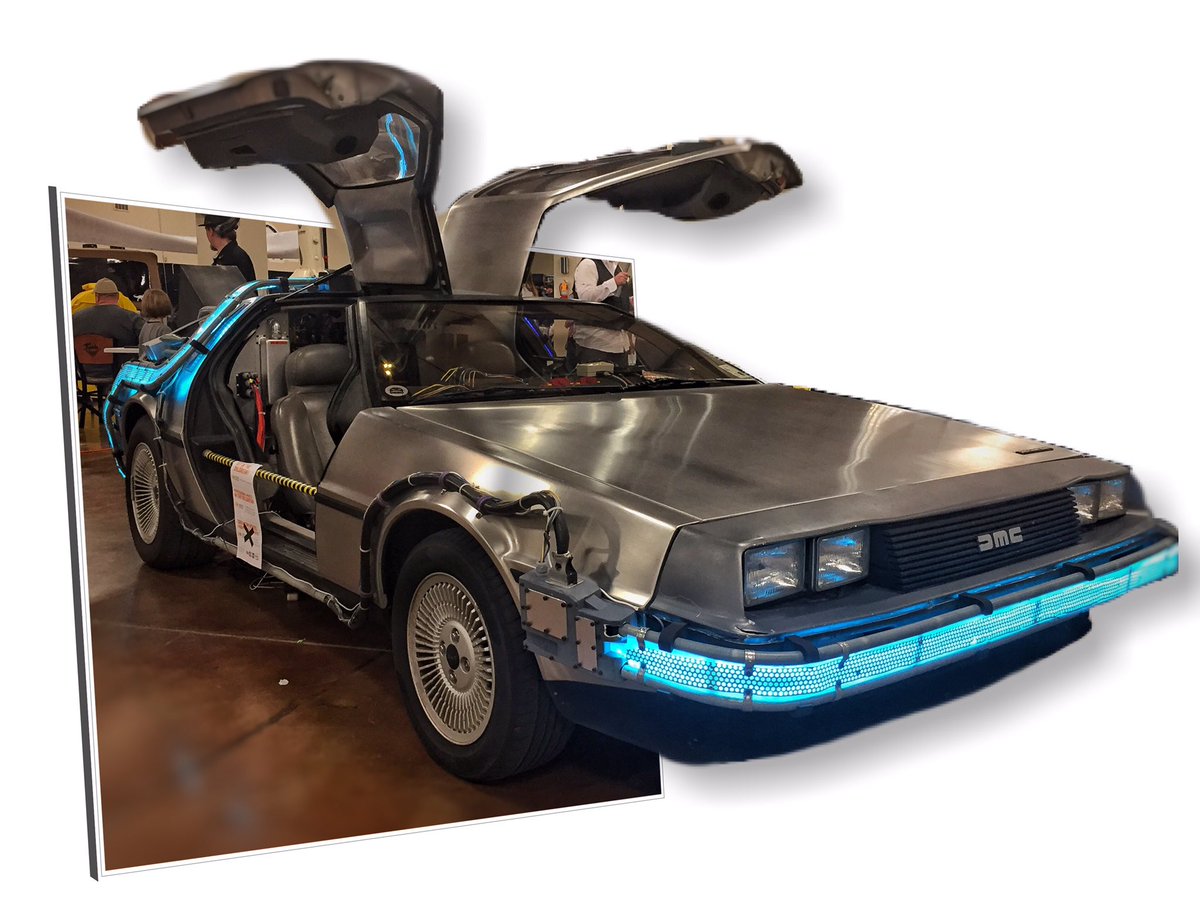scotty_massey's tweet photo. The #dolorian can't be contained in a picture #tupelocomiccon #backtothefuture #fluxcapacitor #SundayMorning https://t.co/WchGZzCk6M