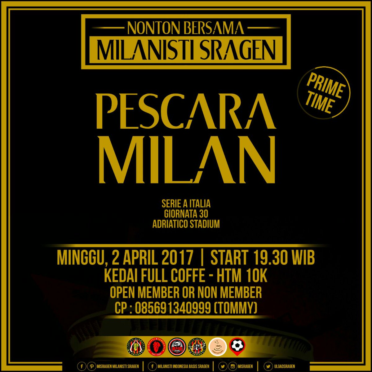 MISragen's tweet photo. #MilanDay 
Milanisti yang lagi seputaran kota Sragen segera merapat ke @KedaiFullCoffe 
#PescaraMilan 
#FORZAMILAN 
#OrgoglioDiSragen https://t.co/k5FrXWubOO