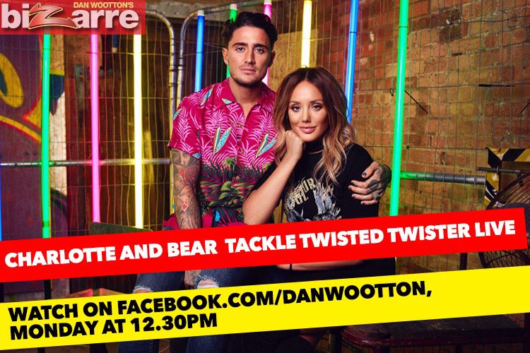 TV lovebirds <a href="/Charlottegshore/">Charlotte Crosby</a> &amp; <a href="/stephen_bear/">Justice for victims</a> are limbering up to play Twisted Twister live on Facebook.com/danwootton. Watch Monday @ 12.30