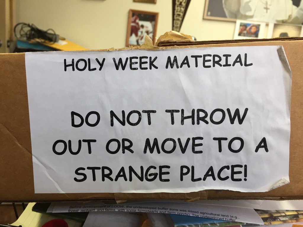 Pmccrsp's tweet image. It is that time of year again.  After one Holy Week someone "hid" my box hence the label #HolyWeekPrep