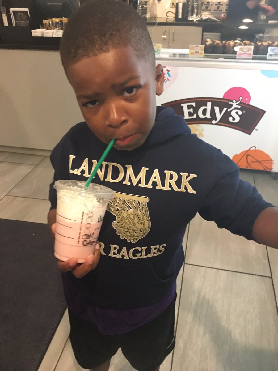 MLM3boys's tweet photo. Birthday Boy with the Birthday Frap #Starbucks #CottonCandy #GreatToBe8 https://t.co/K4QWkPV4jv