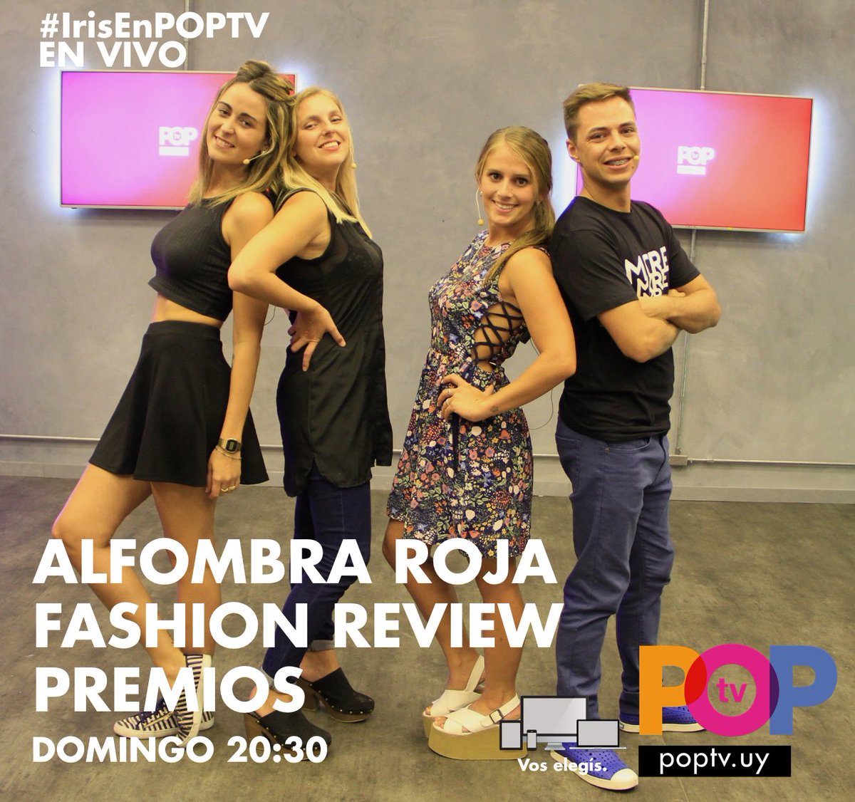 POPTV_uy's tweet photo. HOY #IrisEnPOPTV EN VIVO
Nos metemos en los #Iris2017 Alfombra roja, los looks, quienes están!
Con @nobleromina Tati, Maggie, @ChrisFraqueOk https://t.co/skz3e1qlmr