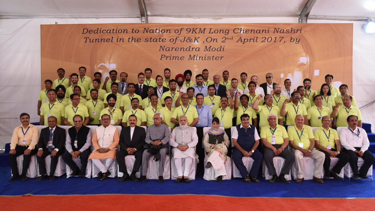 narendramodi's tweet photo. The Chenani-Nashri Tunnel will have a transformative impact on Jammu &amp; Kashmir’s progress. The tunnel is truly world class. https://t.co/JxCPl8QIdC