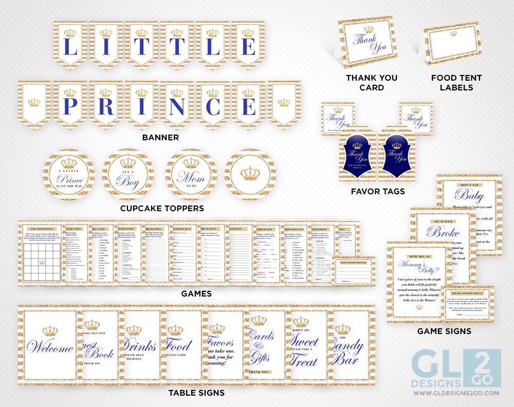GLDesigns2Go's tweet photo. Royal Prince Theme Baby Shower / Birthday Party Pack https://t.co/T0vlM9XSBc #PrinceParty #PrinceBabyShower #BoyBabyShower #PrinceBirthday https://t.co/XsGqr1Mwl3
