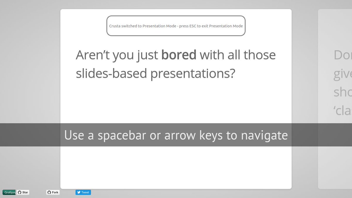 CrustaBrowser's tweet photo. Screen-shots of Crusta's Presentation Mode -
#crustabrowser #cometocrusta https://t.co/m56C8SvBZD