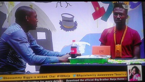 BuhleMogotsi's tweet photo. #BBNaija @ejeba1 's visit yesterday busted @EfeMoney 's kidneys,#Based_on_logistics our King couldn't hold himself,brotherly love ayt there https://t.co/DnxLs2tkiO