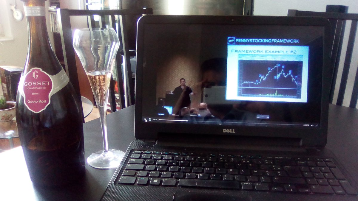 Stefano171618's tweet photo. #nodaysoff studying @timothysykes #pennystockingframework DVD with a nice glass of #champagne #grandrosรฉ Cheers! https://t.co/nbsVnQc6TL