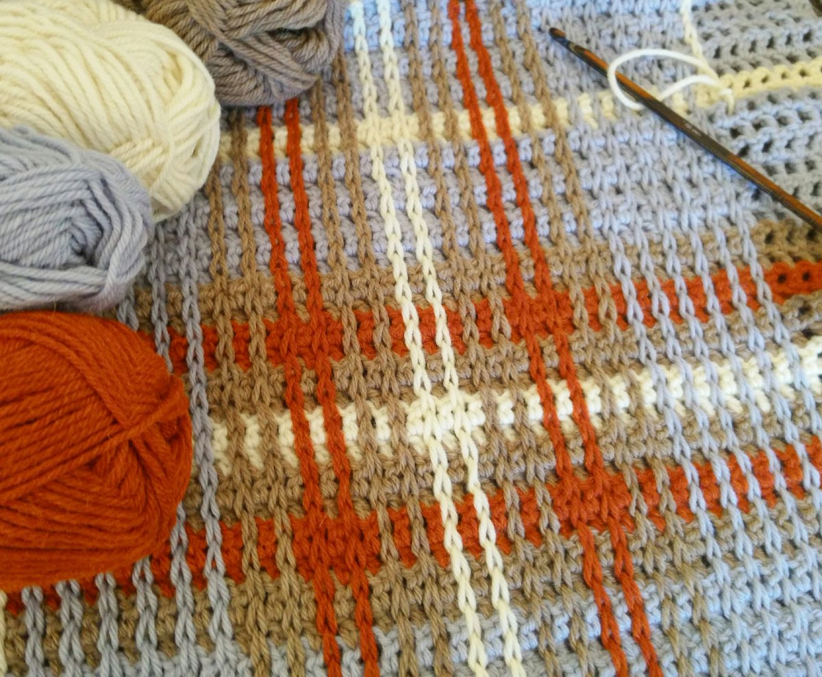 purplesheepuk's tweet photo. Hooking up a tartan cushion from @LittleDoolally pattern in #dropslima. Such a clever pattern! https://t.co/BuXQykFIq7