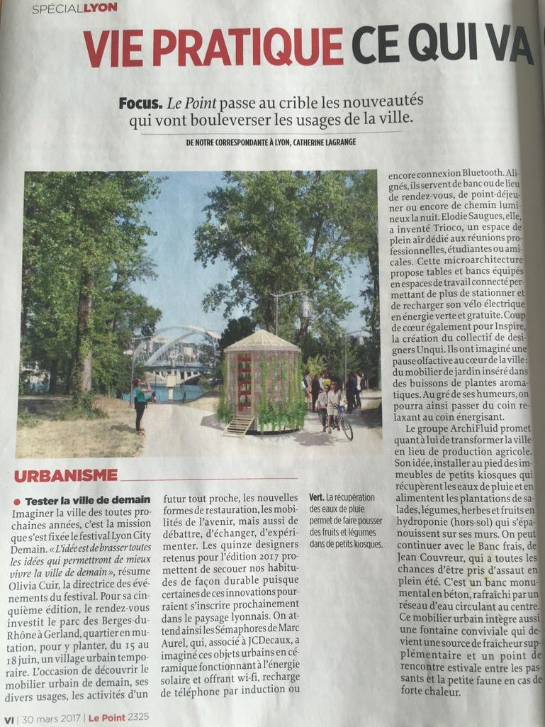 Bel article dans le Point sur notre festival <a href="/LyonCityDemain/">LYON CITY DEMAIN</a>! du 15 au 18 juin <a href="/LyonGerland/">Lyon Gerland</a>