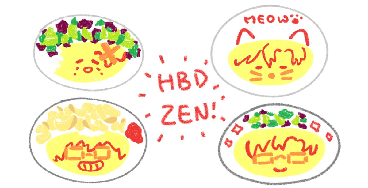 cynnicynni's tweet photo. Happy Birthday Zen!Which omelette will you choose?lol(sorry I love Yoosung & Seven the most so I had a bit ;9) #MM_AprilFool #MM_AprilFools https://t.co/eNa0OQDqQb