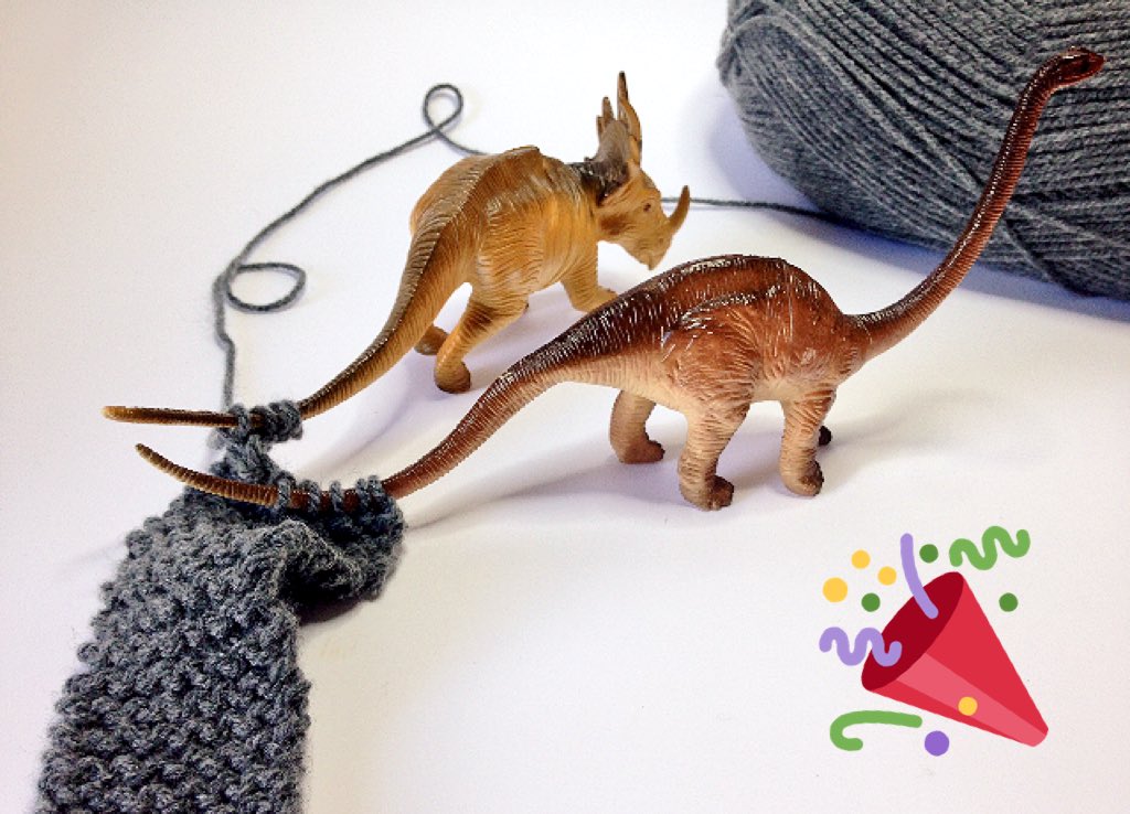 #knitting dinosaurs, an idea born 1 year ago to the day!