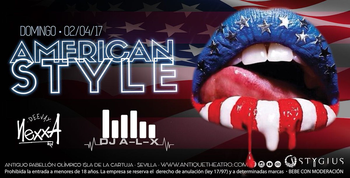 balearicaffair's tweet photo. HOY en el #BlackSunday de @AntiqueTheatro se lleva el ESTILO AMERICANO. 🇺🇸 Powered by @StygiusFluid│#SpiritFluid by balearic affair https://t.co/ta4PP7I98H