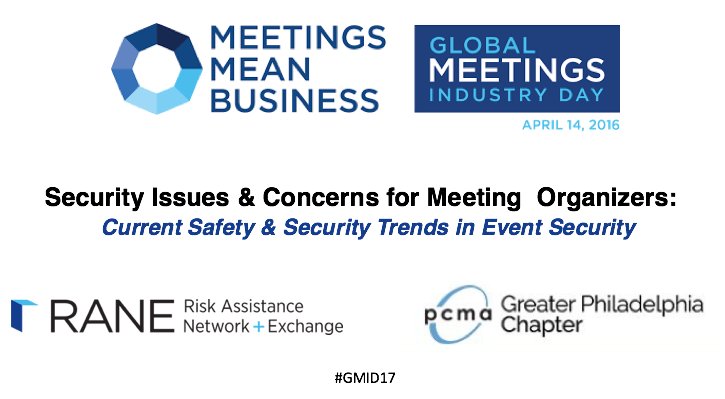 JDWackrow's tweet photo. #meetingprofs I am joining @discoverPHL & @pcmahq in #philadelphia on 4/6 for #GMID17 speaking abt #EventSecurity #GPPCMA https://t.co/G1uGAp09wR