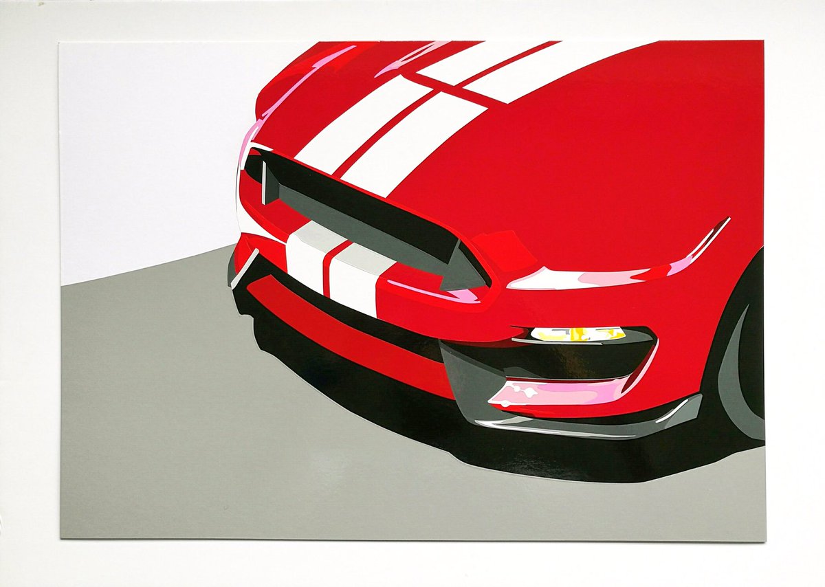 JClarkArtist's tweet photo. #WIP on the #fordimages collection. Hand cut vinyl rendition Shelby #mustang. @fordmustangblog @Ford @FordMustang https://t.co/h1ZFNe5xV3