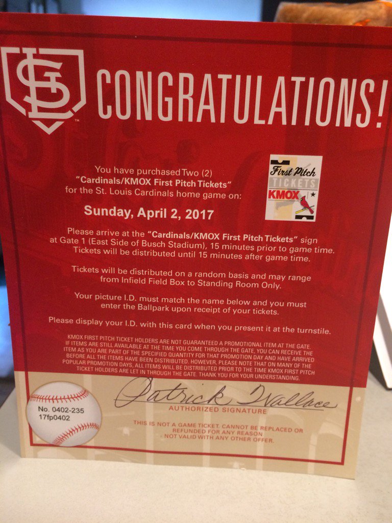 PRGuy13's tweet photo. I may be standing - but I will be going to the Cards Home Opener tonight. #BaseballHoliday https://t.co/JDxV2LFnet