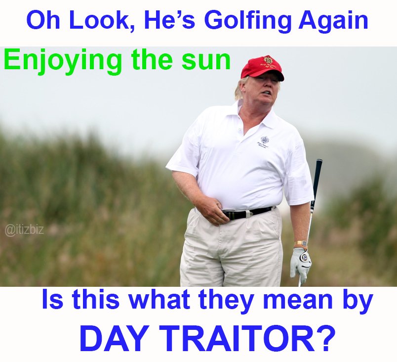 EdanClay's tweet image. Our Dishonest President is golfing AGAIN TODAY
It's the 14th time in 10 weeks.
#SundayFunday