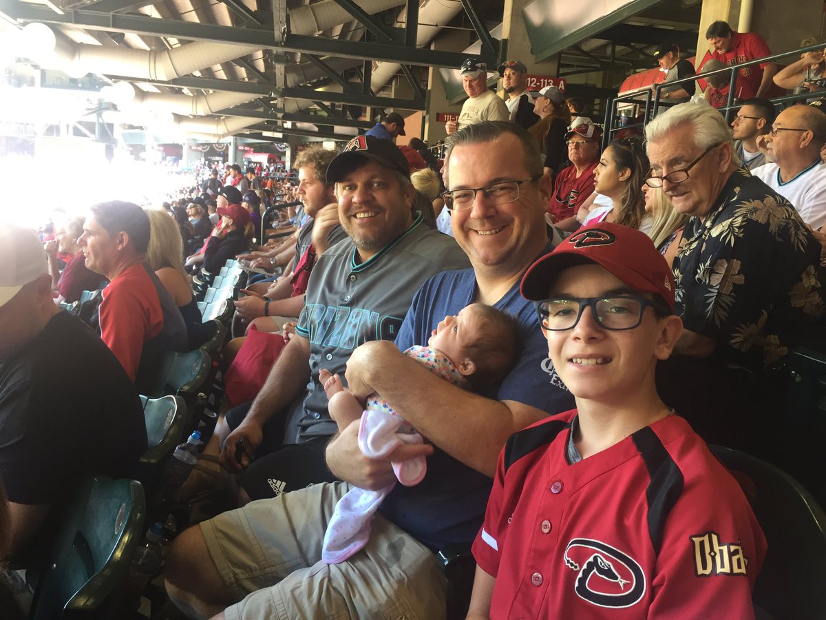 Baby's first game!  The infant's too!
<a href="/Dbacks/">Arizona Diamondbacks</a>