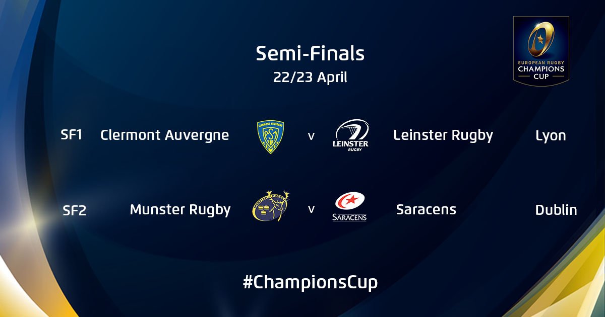 Munster Rugby  Champions Cup Semi-Final Confirmed