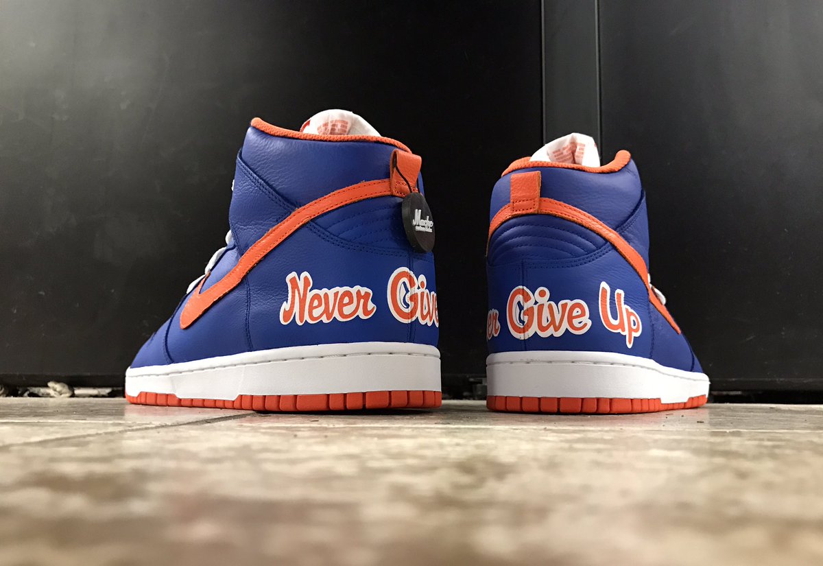 MACHE275's tweet photo. Per Nikki's request- "Never give up" dunks made for @JohnCena. Looking forward to your match tonight. #Wrestlemania #wwe https://t.co/2KzgK2HRlI