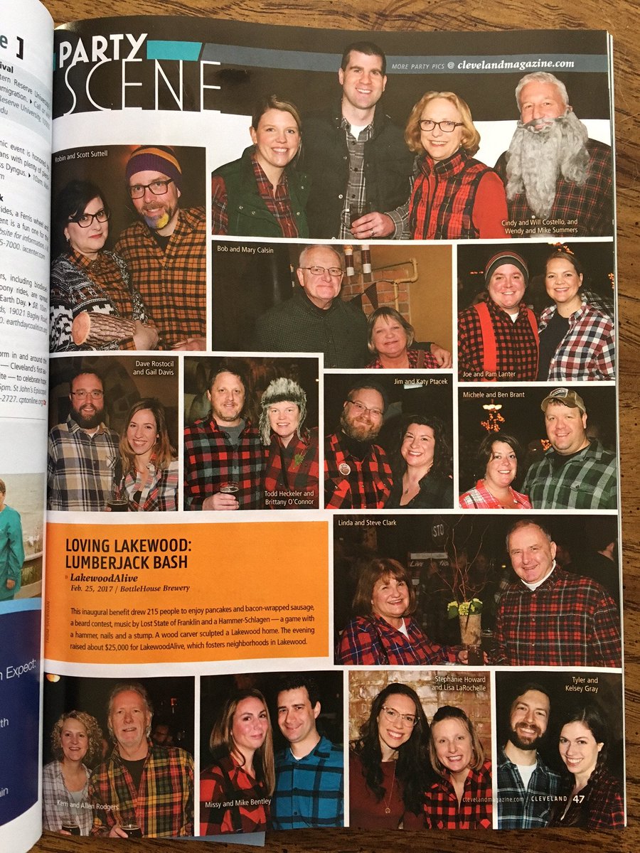 LakewoodAlive's tweet photo. Plaid in print: Many thanks to @ClevelandMag for recapping our #LumberjackBash in its April edition!  #LovingLakewood https://t.co/BVMCaWtnjf
