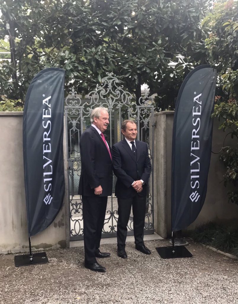 Silversea's tweet photo. Roberto Martinoli, CEO of Silversea and Mark Conroy, Managing Director, The Americas for Silversea. #SilverMuse @RMartinoli https://t.co/qGhpTdplmC
