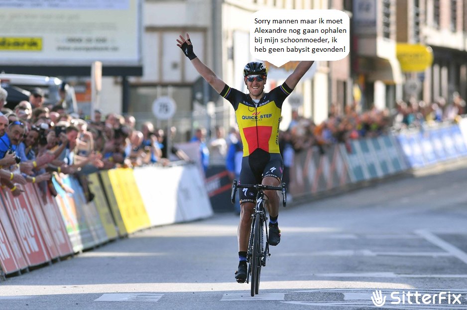 Wij hebben de echte reden achter de schitterende winst van Philippe Gilbert gevonden 😉 #Rondevanvlaanderen #rvv2017 #PhilippeGilbert #Koers