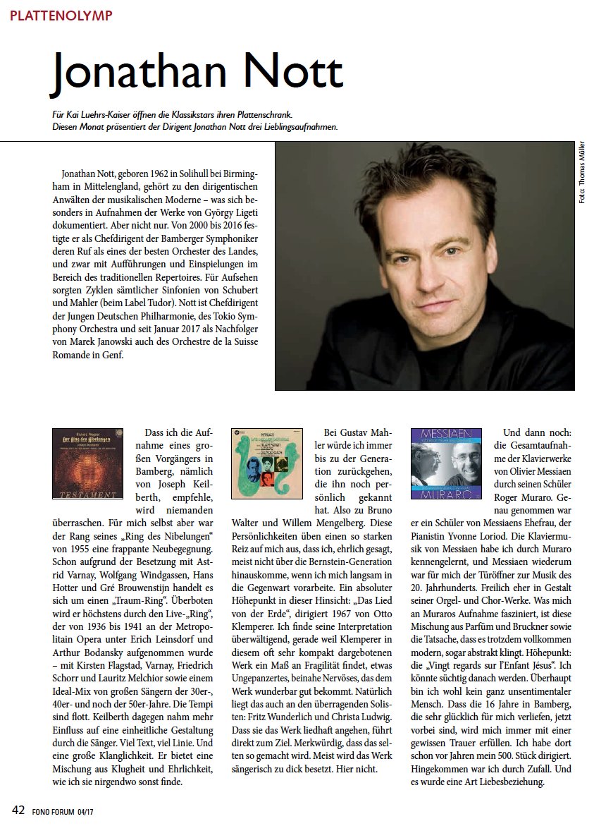 pablolrguez's tweet photo. #JonathanNott habla en #FonoForum de sus 3 registros predilectos: WagnerRing Keilberth1955, MahlerDasLied Klemperer1967 & Messiaen Muraro https://t.co/iUVCOxb3FZ