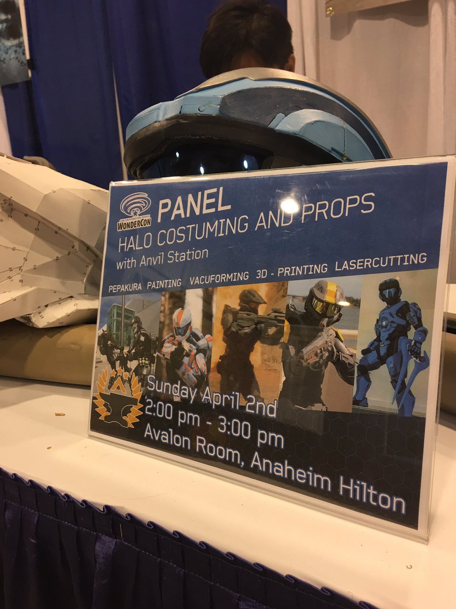 AnvilStation's tweet photo. A new start for Halo costuming begins at @WonderCon .  Join us at 2pm to learn how to forge your inner Spartan. #HammerTime https://t.co/bAzkyD5rVD