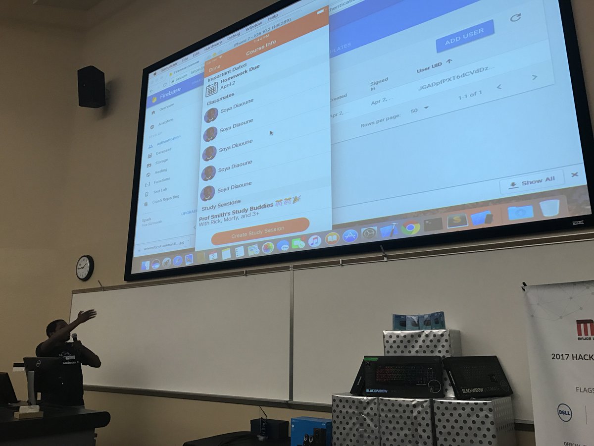 MLHacks's tweet photo. Last, we have Study Buddies, which helps students on campus organize and form study groups! #sudo2017 https://t.co/kUrcrVdvli