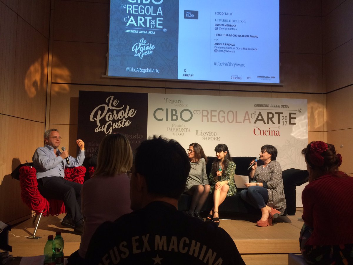 martaemimma's tweet photo. food talk con la splendida @angelafrenda e @EnricoMentana @CucinaCorriere #CiboaRegoladArte #NaturalmenteBuono https://t.co/60pldsaxyp