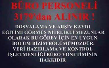 Sayın Rektörüm
#3179BüroYönetimiKadroBekliyor 
<a href="/Rektor/">Rektor</a> yücelacer