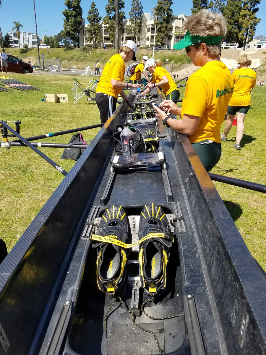 RowRio's tweet photo. Preparations underway... #Rowed2SDCC #RowRio Men's young 8+ on the water now... https://t.co/E7WTaSgk5c