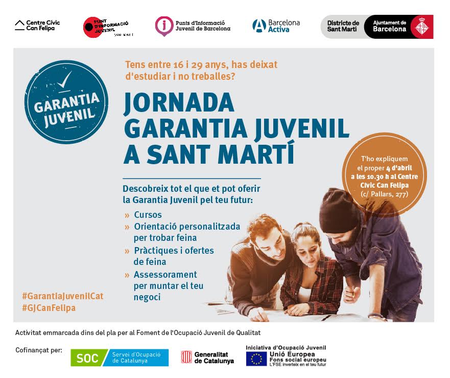Tens entre 16 i 29 anys, has deixat d'estudiar i no treballes? Dimarts, jornada #garantiajuvenilcat! Coneix-ne més: ow.ly/vdMF30aqNt0
