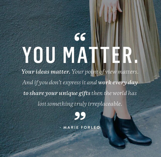 YOU matter. Being human is enough. &amp; we need ur unique gifts, please share them. #sundayinspiration #SundayMorning #WorldAutismAwarenessDay